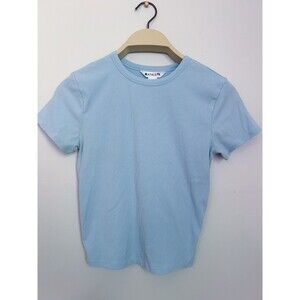 Athleta Ribbed Short Sleeve Crewneck Top Women’s XS Blue Stretch Tee Shirt